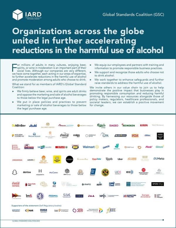世界中の団体が結束し、アルコールの有害な使用の低減をさらに加速