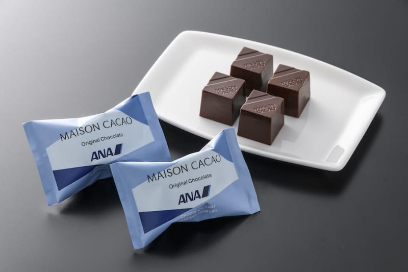 ANA will offer chocolate jointly developed with Maison Cacao on routes departing overseas from December