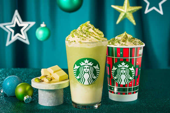 Starbucks new product "Melty White Pistachio Frappuccino" "Melty White Pistachio...
