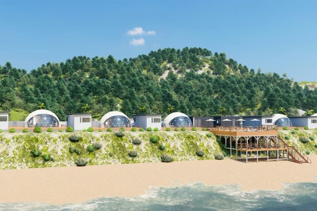 鹿児島に“海を望むグランピングリゾート”誕生！　サウナ付きやペット可のテントを用意