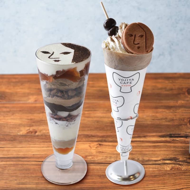[Kyoto] Yojiya Cafe's familiar "face parfait" is now available using roasted green tea!Three types of crepes have also been renewed.