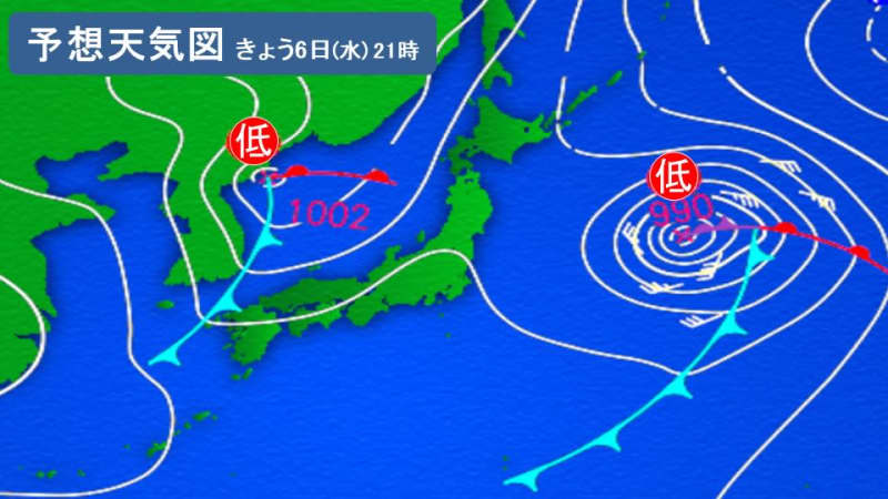 Western Japan should be careful of lightning strikes and gusty winds starting tonight; atmospheric conditions will be extremely unstable.