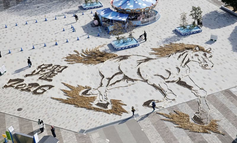 駆け抜ける馬の地上絵、茨城 観覧車から眺望 | NEWSjp