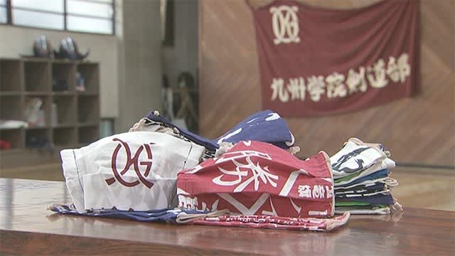 九州学院高校剣道部の『面タオル』で作ったマスクを配布 熊本 – PhotoPRESS