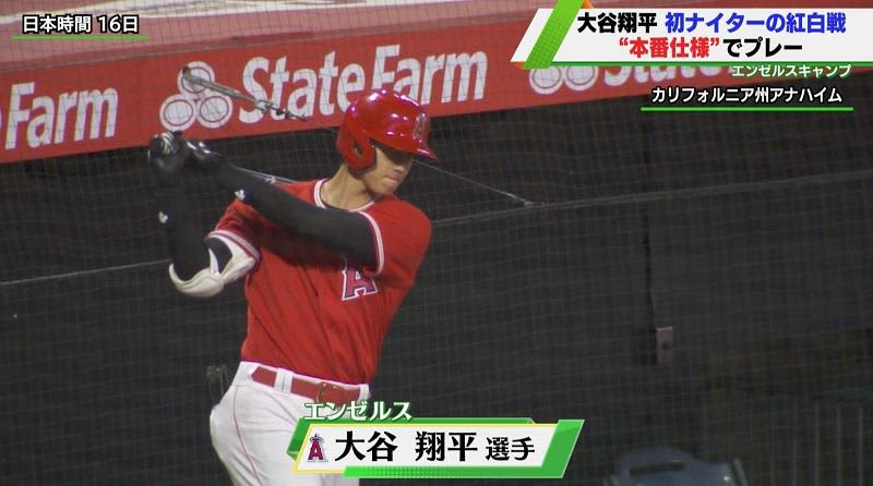 Mlb 大谷翔平 初のナイター紅白戦 本番仕様 でプレーも快音聞かれずノーヒット Portalfield News