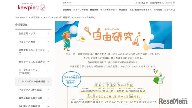 Summer Vacation Recruitment Of Kewpie Independent Study On The Theme Of Food Portalfield News