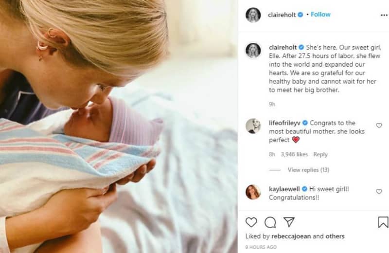 Claire Holt Welcomes Second Child, Daughter Elle