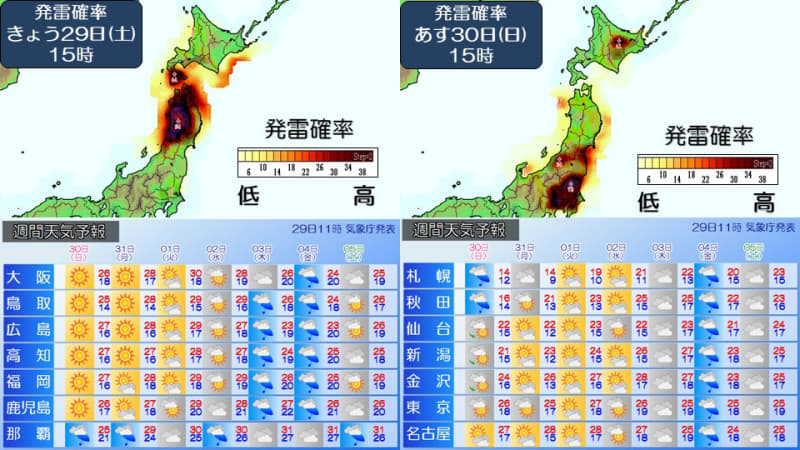 週末は雷雨に注意 来週は梅雨入りの発表 天気予報 発雷確率 Portalfield News