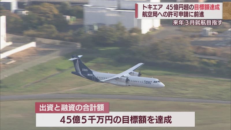 新しい航空会社トキエア　資金調達目標45億5000万円を達成　来春就航に向け事業許可申請へ【新潟】