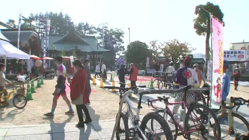 因島で自転車神社祭