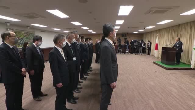 富山県庁でも執務始め式…新田知事「新年度予算編成ではコロナ対策や物価高対策に重点」