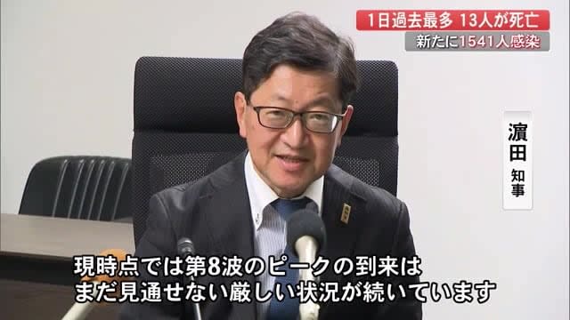 【詳報】新型コロナ　高知県で1541人感染、知事「第8波ピーク見通せない厳しい状況」
