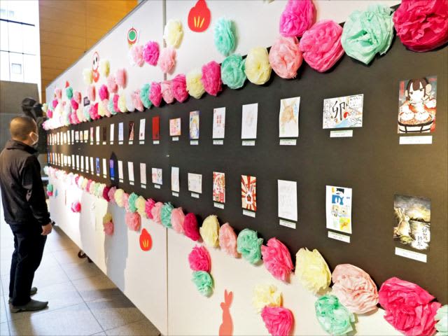 31日まで「美術館への年賀状展」　児童生徒、個性豊かに　福島県立美術館