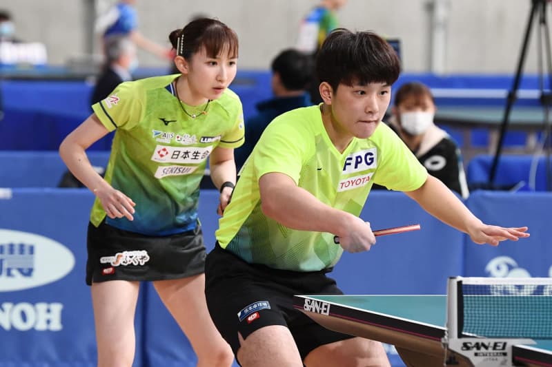 前回王者・はりひなペアが連覇へ進撃！大学生ペアにストレート勝ちで4回戦進出【全日本卓球 混合ダ…
