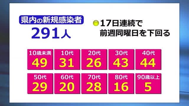 ＜新型コロナ＞新たに291人　新規感染17日連続で前週同曜日を下回る【福井】