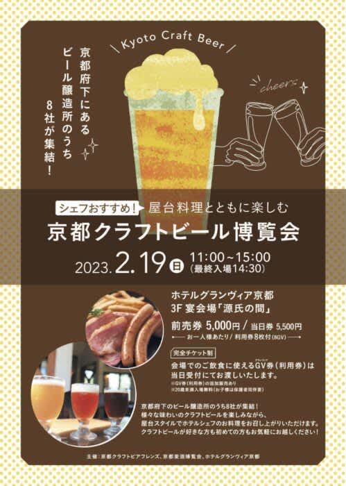 2月19日(日)ホテルグランヴィア京都にて「京都クラフトビール博覧会」開催！