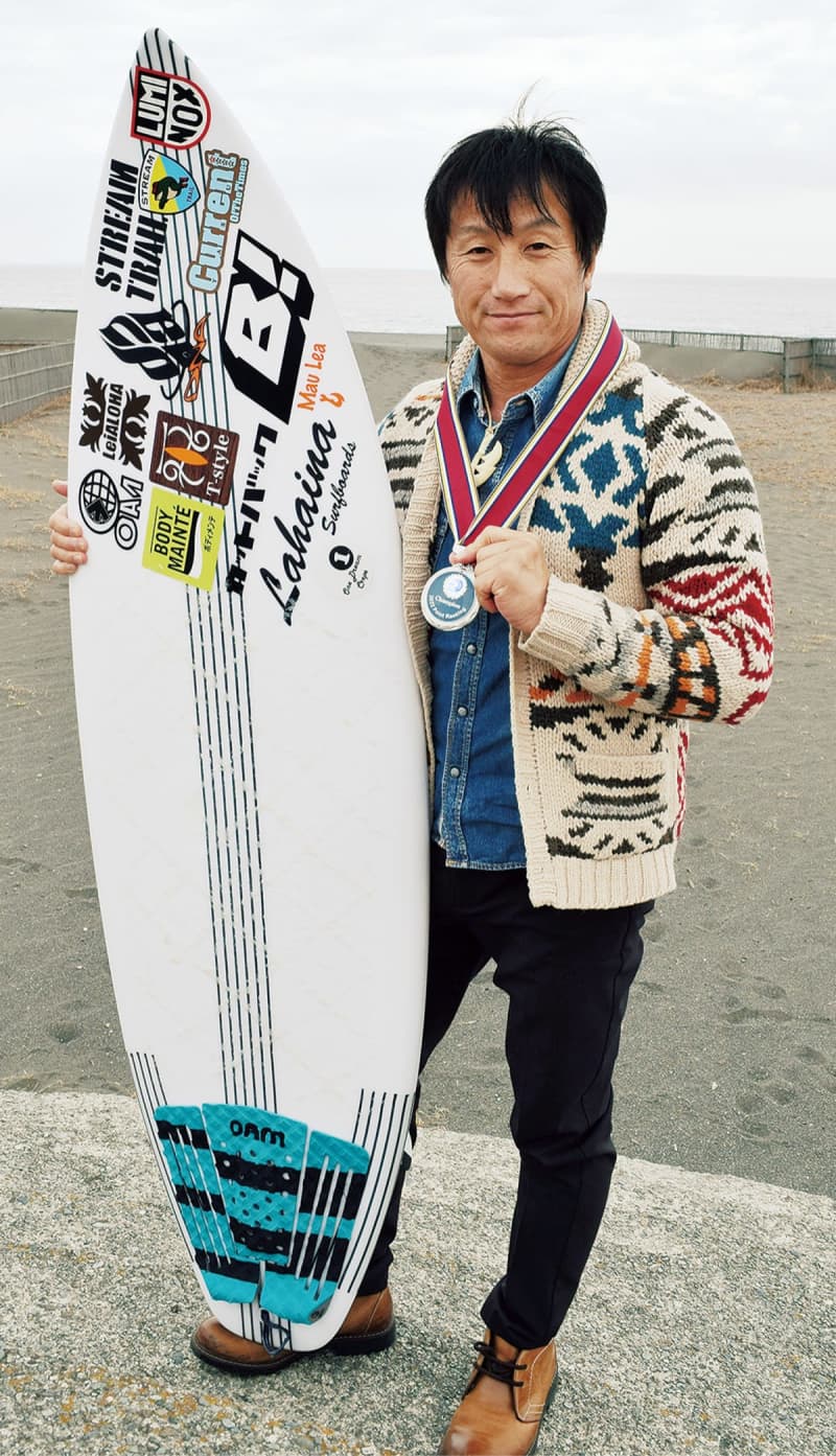 Surfing National Champion for the XNUMXth time Mr. Isobe living in Karagahara Hiratsuka City
