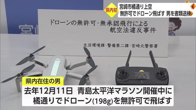 マラソン大会中に「ドローン」飛ばし書類送検　宮崎県