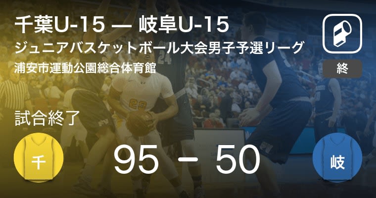 【都道府県対抗ジュニアバスケットボール大会男子予選リーグ】千葉U-15が岐阜U-15に勝利