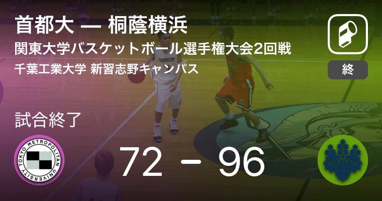 【関東大学バスケットボール選手権大会2回戦】桐蔭横浜が首都大に大きく点差をつけて勝利