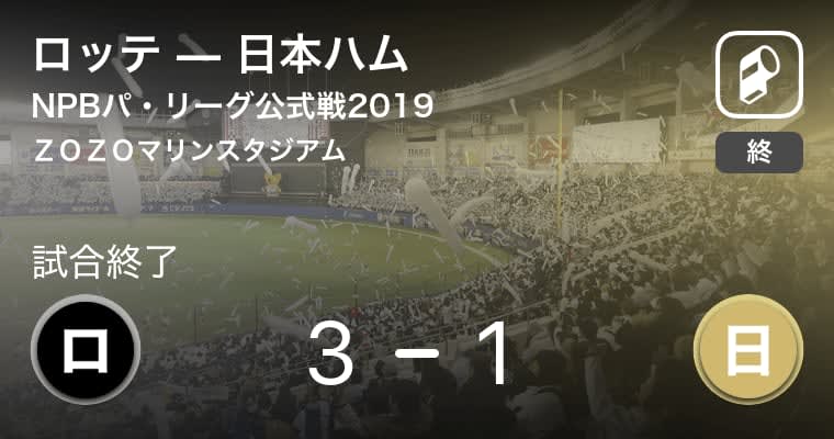【NPBパ・リーグ公式戦ペナントレース】ロッテが日本ハムから勝利をもぎ取る