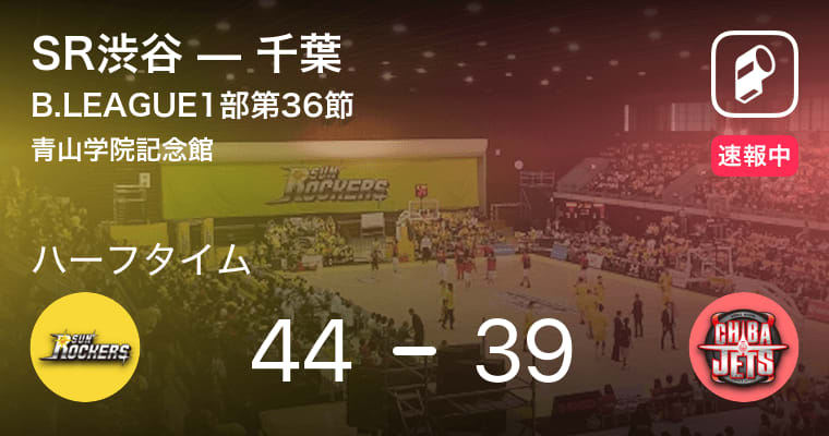 【速報中】SR渋谷vs千葉は、SR渋谷が5点リードで前半を折り返す
