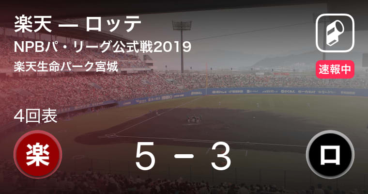 【3回裏　楽天逆転3ラン！】NPBパ・リーグ公式戦ペナントレース　楽天vsロッテ