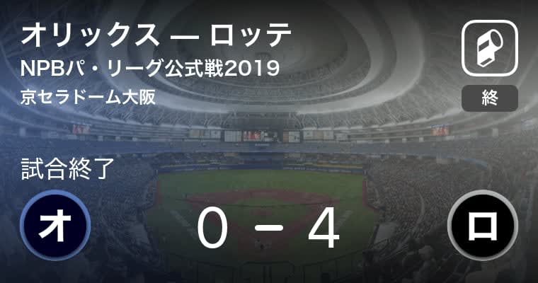 【NPBパ・リーグ公式戦ペナントレース】ロッテがオリックスを破る