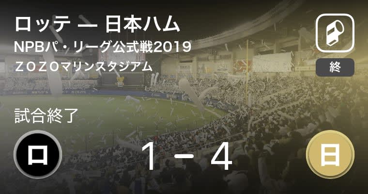 【NPBパ・リーグ公式戦ペナントレース】日本ハムがロッテを破る