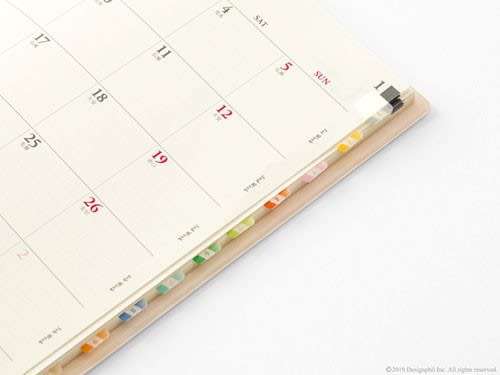 手帳からはみださないインデックス　より細かな仕分けに対応