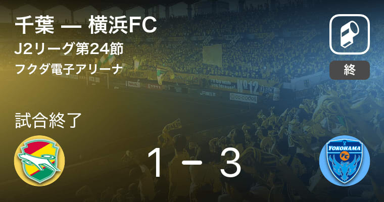 【J2第24節】横浜FCが千葉との一進一退を制す