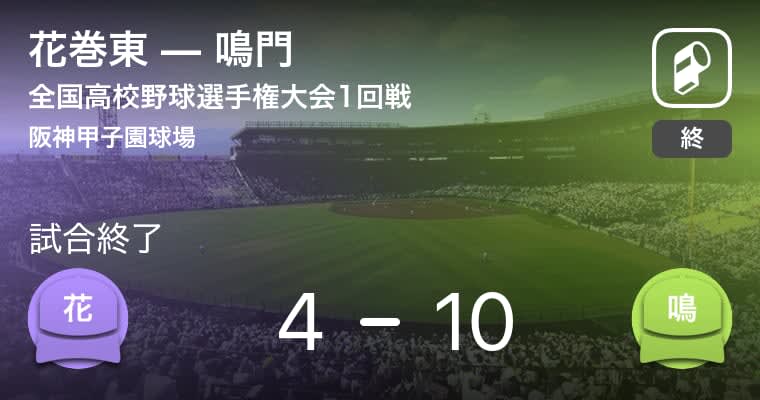 【全国高校野球選手権大会(甲子園)1回戦】鳴門が花巻東に大きく点差をつけて勝利
