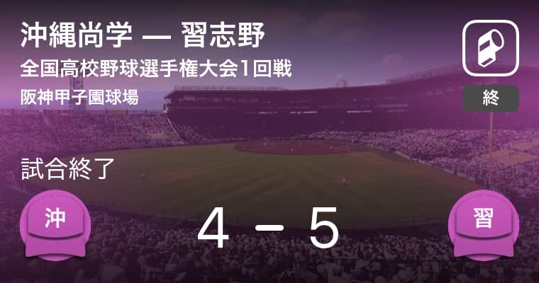 【全国高校野球選手権大会(甲子園)1回戦】習志野が沖縄尚学から勝利をもぎ取る