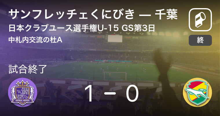 【日本クラブユースサッカー選手権大会U-15グループステージ第3日】サンフレッチェくにびきが千葉から逃げ切り勝利