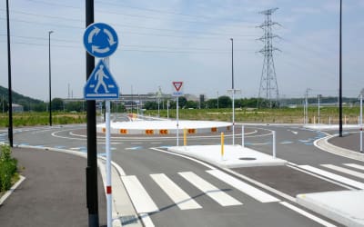 県内初の環状交差点