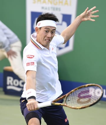 シングルス3回戦 サム・クエリーと対戦する錦織圭=上海(共同)